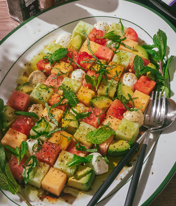 Melon and Mozzarella Mosaic Salad