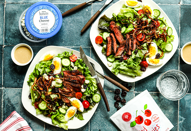 Chop Steak Salad with Smoky Rub and Dried Cherries