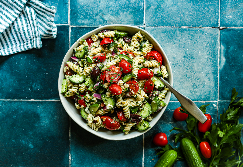Better-for-You Greek Pasta Salad