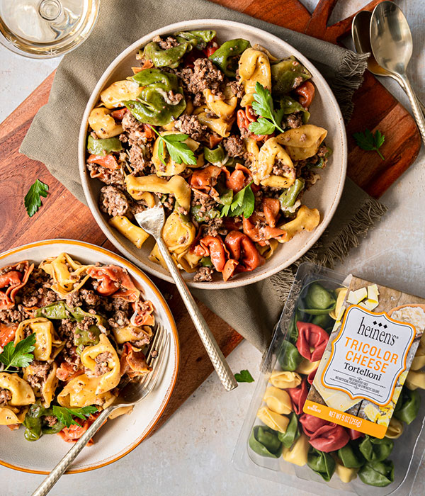 Cheesy Tortellini Beef Skillet