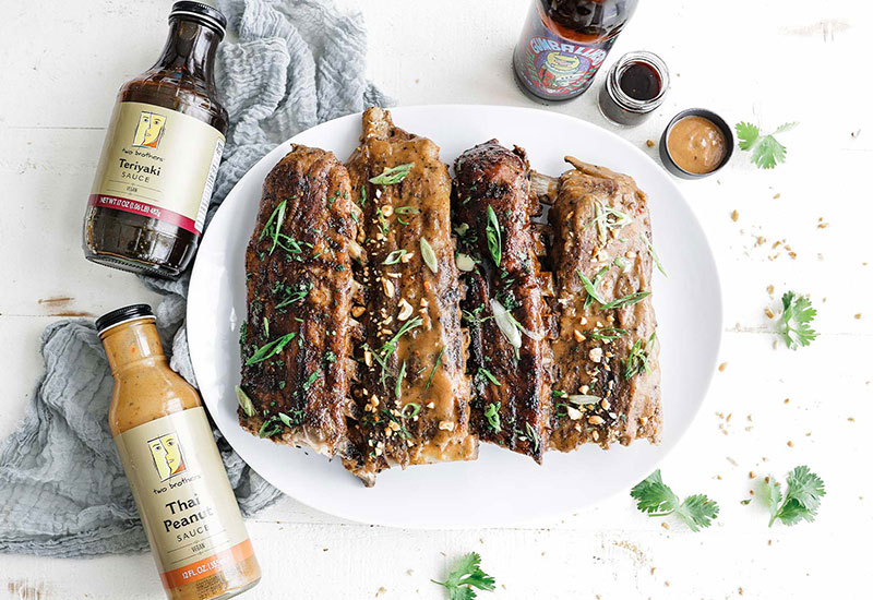 Ribs 2 Ways: Teriyaki and Thai Peanut