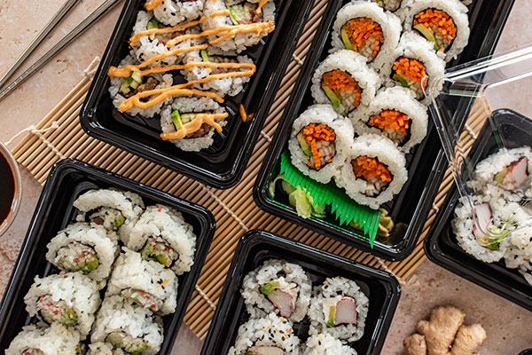Heinen's Sushi in trays