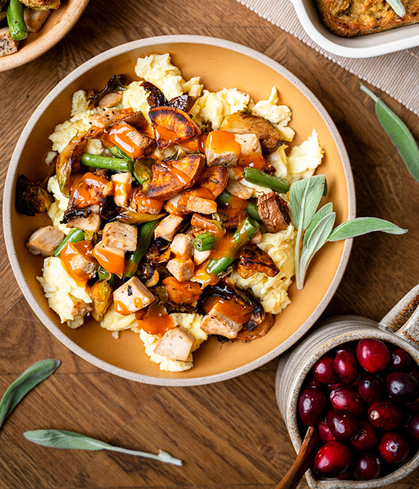 Leftover Turkey Scrambled Eggs