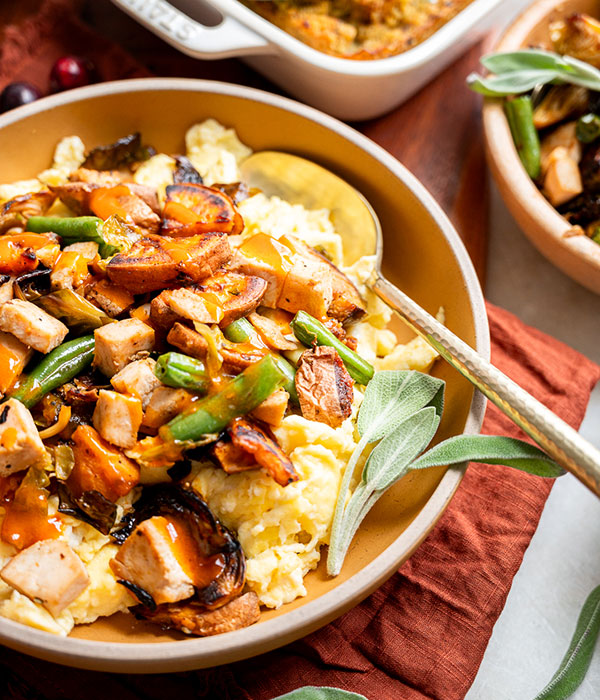 Leftover Turkey Scrambled Eggs