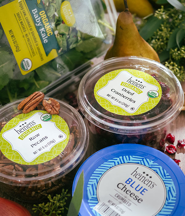 Pear Baby Kale and Blue Cheese Salad Ingredients