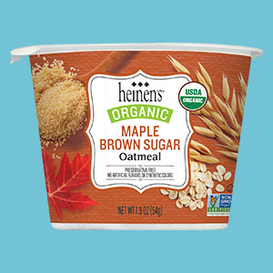 Heinen's Maple Brown Sugar Organic Oatmeal Cup Packaging
