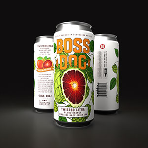 Three Can of Twisted Citra IPA Beer on a Black Background