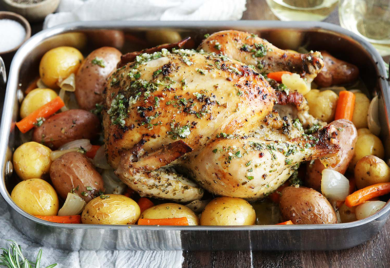 Garlic and Rosemary Whole Roasted Chicken