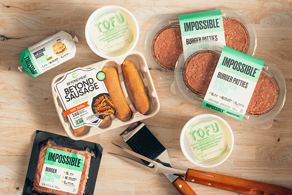Plant-based meat options on sale at heinen's