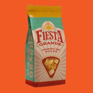 Bag of Fiesta Grande tortilla chips.