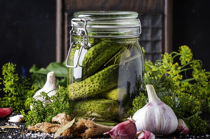 Pickles in a jar