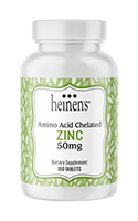 Bottle of Heinen's Zinc supplement.