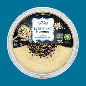 Container of Heinen's Everything Hummus.