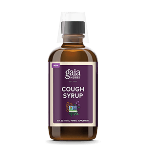 Gaia Herbs Cough Syrup container.