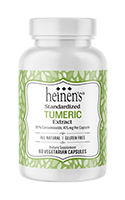 Bottle of Heinen's Turmeric supplement.
