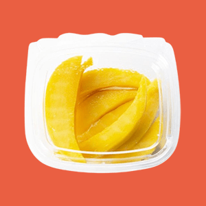 Clear package of Heinen's mango spears.
