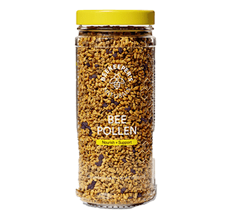 Container of BeeKeeper's Naturals Bee Pollen.