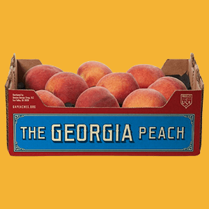 A 9-count box of Georgia Fuzzy Peaches