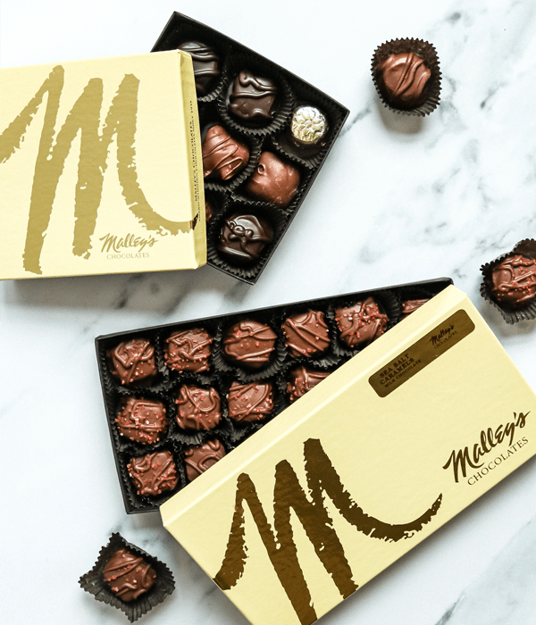 Two boxes of Malley's assorted chocolates