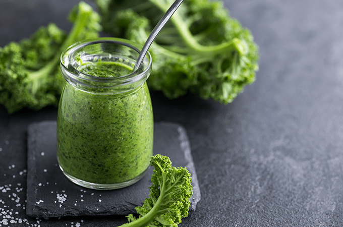 A Jar of Fresh Kale Pesto