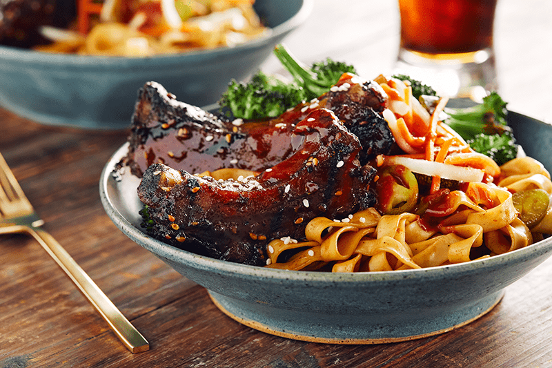 Korean BBQ Ribs with Spicy Wavy Noodles
